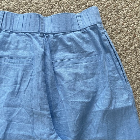 Abercrombie & Fitch Light Blue Linen Blend Pleated Front Wide Leg Pants Size S - Picture 7 of 9